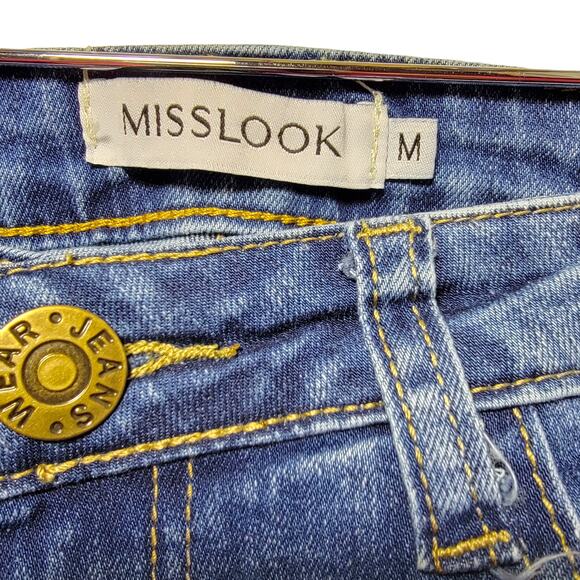 Misslook 951933 High Rise Destroyed Distressed Skinny Jeans - Size M - Picture 4 of 5